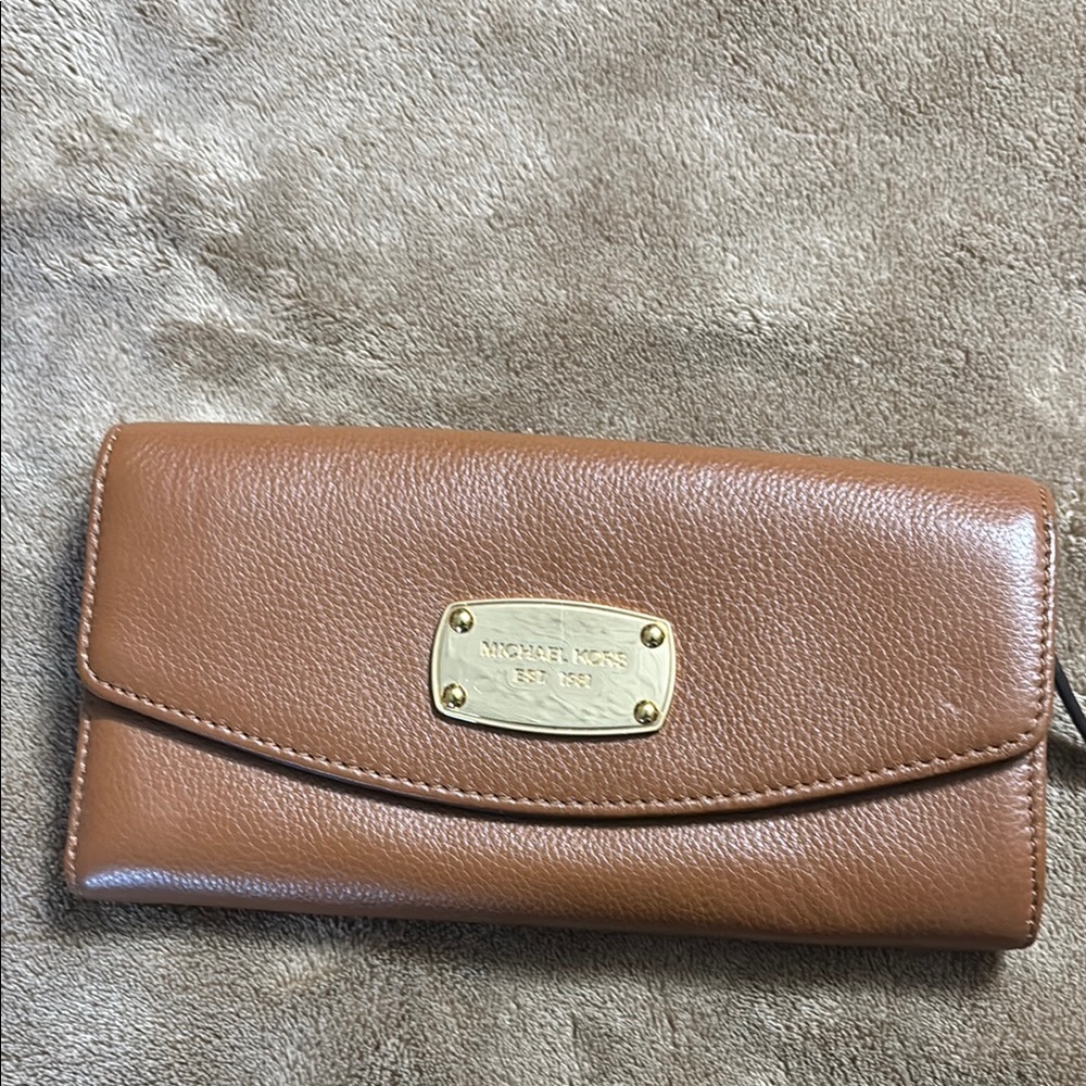 Michael Kors (Tan) Brown Pebbled Leather Wallet